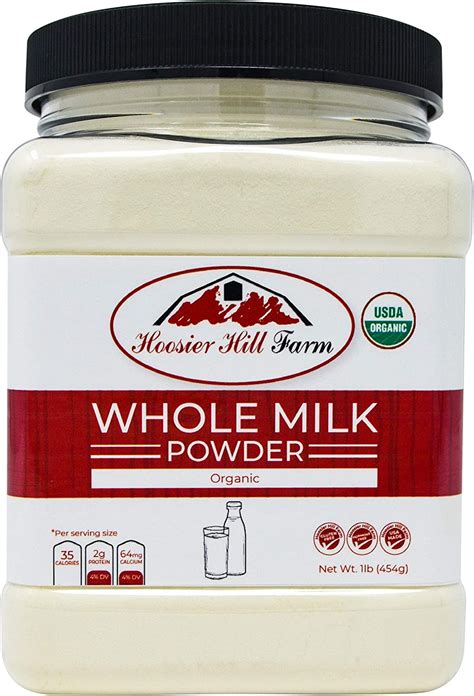 Certified Organic Whole Milk Powder 1lb Hoosier Hill Farm Gluten