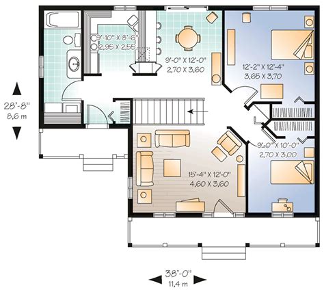 House Plan 65047 Ranch Style With 946 Sq Ft 2 Bed 1 Bath