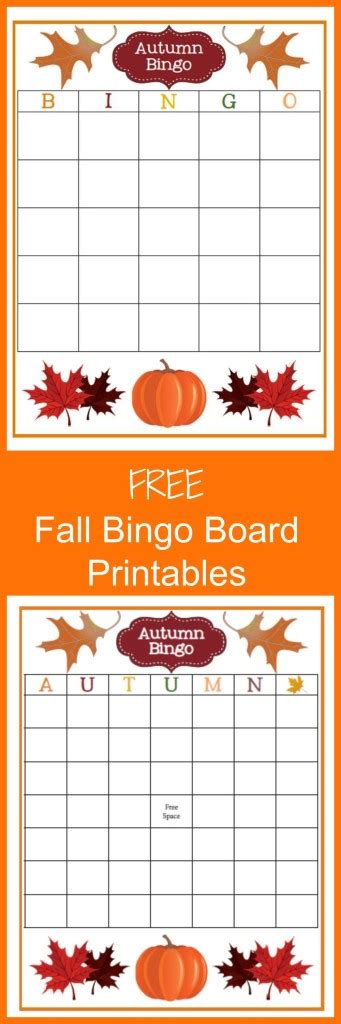 Fall Bingo Free Customizable Printable The Finer