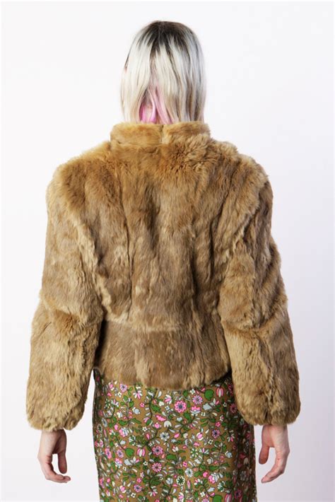 Vintage 70s Rabbit Fur Coat High Fashion Lined Etsy