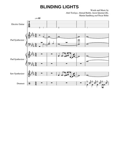 Blinding Lights The Weeknd Sheet Music For Vocals Saxophone Alto