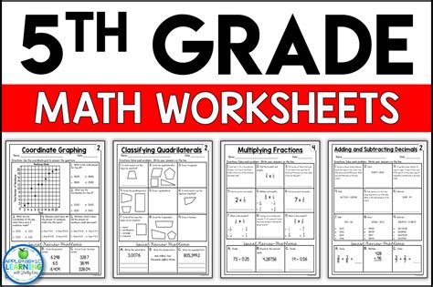5th Grade Math Worksheets Free And Printable Appletastic Learning