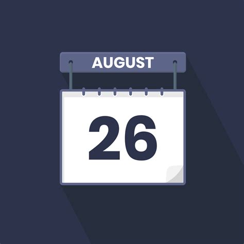 Icono Del Calendario Del 26 De Agosto 26 De Agosto Calendario Fecha