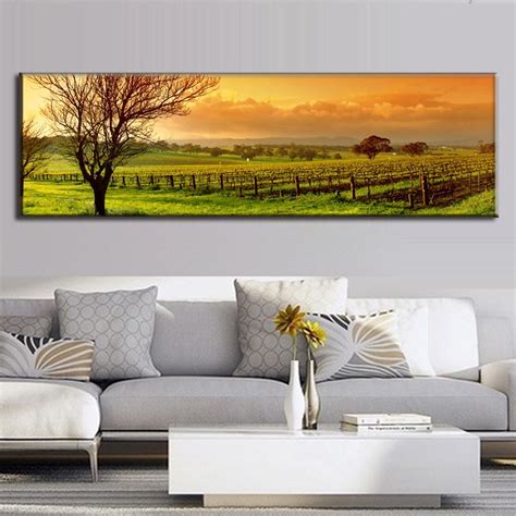 Browse through our best wall art display advice to. Super Large Single Picture Landscape Vineyard Canvas ...