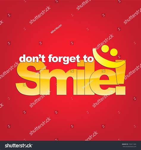 Dont Forget To Smile Yellou Smiley Face Typography Background Eps10
