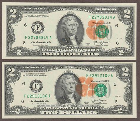 Circulation Two Dollar Bills Coin Talk