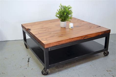 This is a heavy duty coffee table built to last! Varnished reclaimed wood coffee table on top of 3 ...