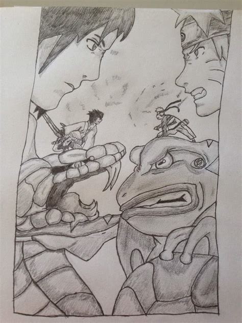 Sasuke Vs Naruto Drawing Naruto Amino