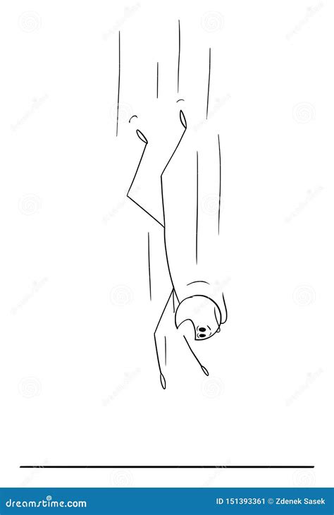 Vector Cartoon Of Man Or Businessman Falling Down From Height Vektor