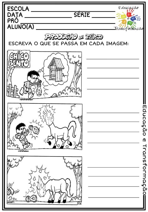 Produção De Texto 2 Ano Com Sequencia De Imagens