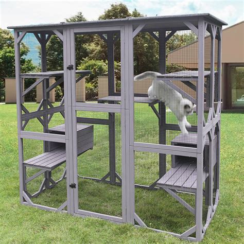 Aivituvin Walk In Style Extra Large Cat Enclosure With Platforms And