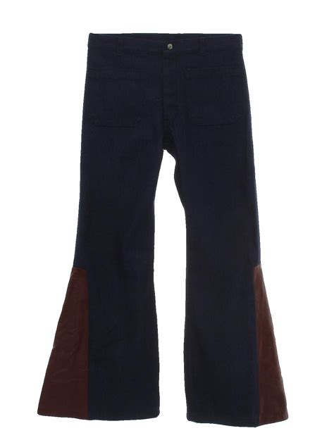 1970s Retro Bellbottom Pants 70s Style Seafarer Mens Dark Blue