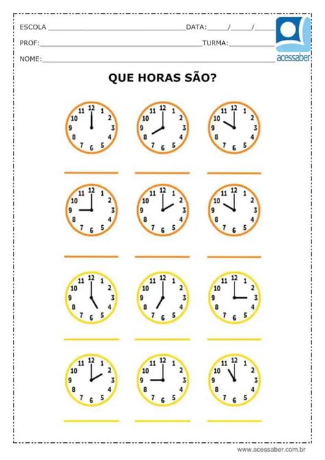 Atividade Com Horas 4 Ano