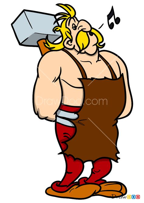 How To Draw Fulliautomatix Asterix And Obelix