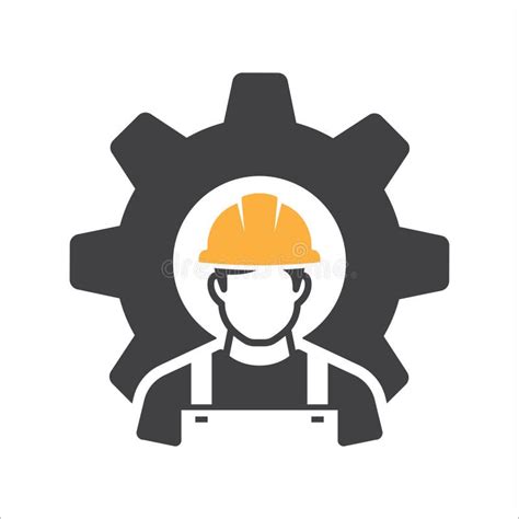 Safety Worker Icon Industrial Worker Icon Stock Vector Illustration