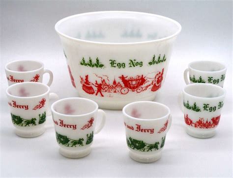 Pin On Vintage Egg Nog Tom Jerry Bowl And Cups