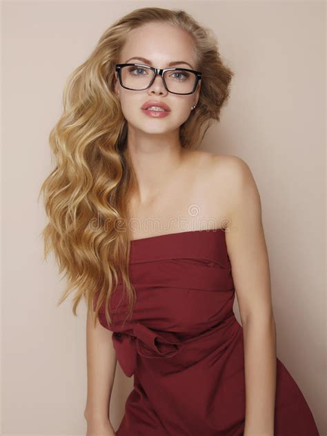 Beautiful Young Woman In Glasses Stock Image Image Of Color
