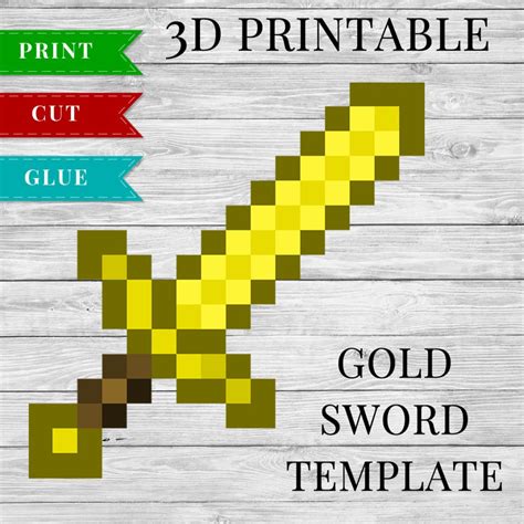 Printable 3d Minecraft Swords And Pickaxes Minecraft Printables
