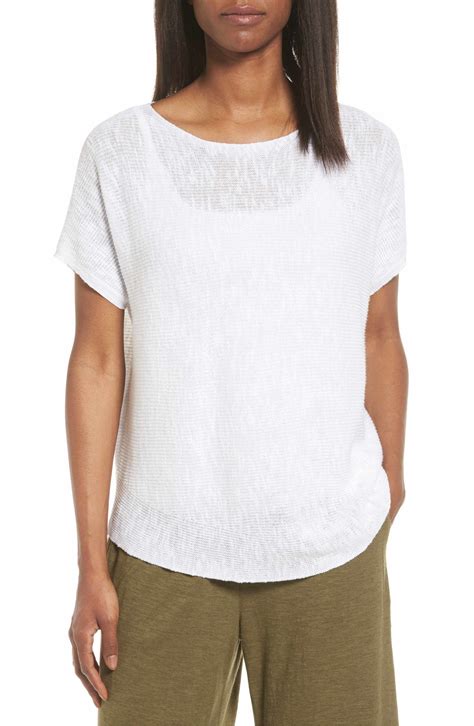 Eileen Fisher Organic Linen And Cotton Knit Top Nordstrom Knit Top