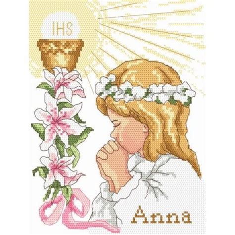 First Holy Communion Girl Cross Stitch Pattern Coricamo