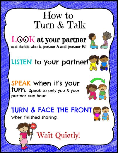 Printable How To Turn And Talk Teaching Classroom