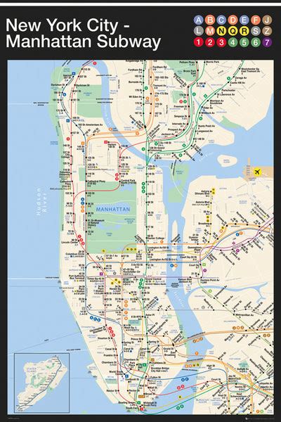 New York Manhattan Subway Map Poster Sold At Europosters
