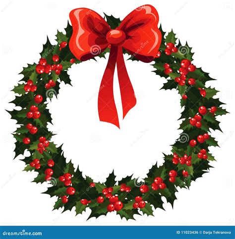 Christmas Wreath Clipart Drawing For Design Layouts Vector Illustration