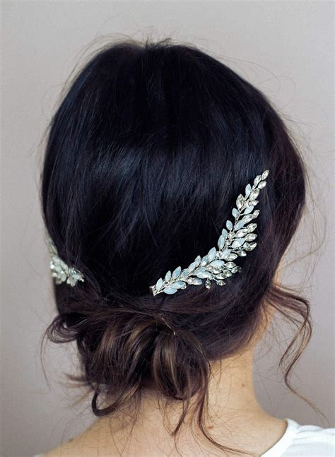 Crystal Wing Shaped Bridal Hair Clip Crystal Dove Wing Hairclip