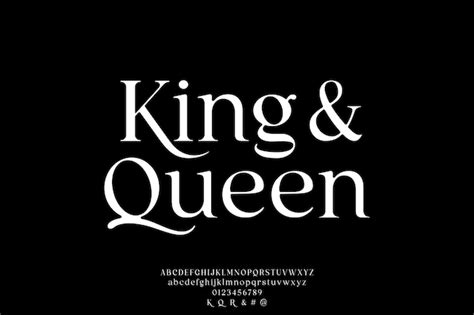 Premium Vector Elegant Luxury King And Queen Font Vector Illustration