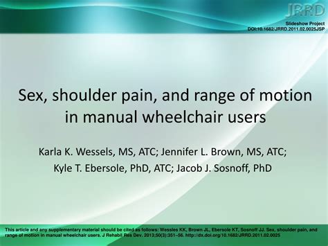Ppt Sex Shoulder Pain And Range Of Motion In Manual Wheelchair