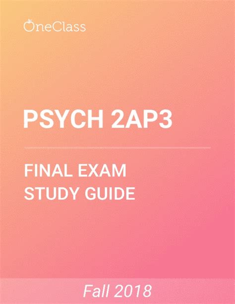 Psych 2ap3 Study Guide Comprehensive Final Exam Guide Major