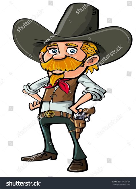 Carton Cowboy Goatee Isolated On White Stock Vector 119628127