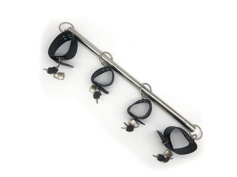 Metal Spreader Bar Lockable Leather Cuffs Bdsm Etsy