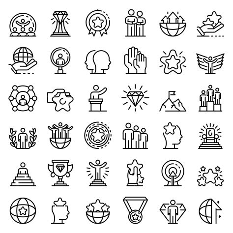 Premium Vector Excellence Icons Set Outline Style