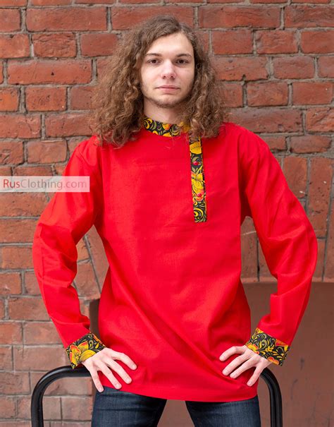 Traditional Russian Shirt Khokhloma