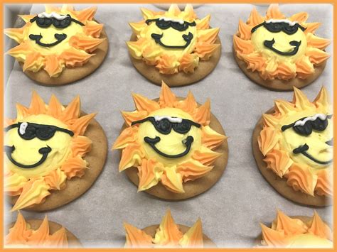 decorated buttercream cool sunshine face cookies by rush city bakery rush city mn date