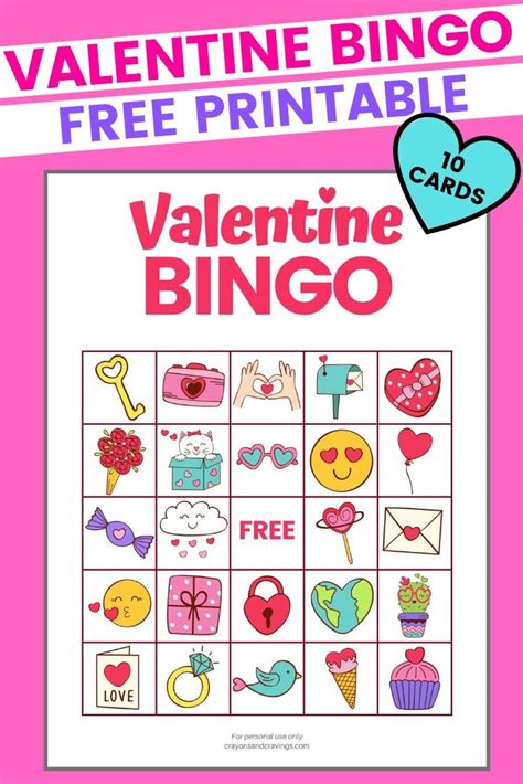 Valentine Bingo Free Printable Valentines Day Game With 10 Cards
