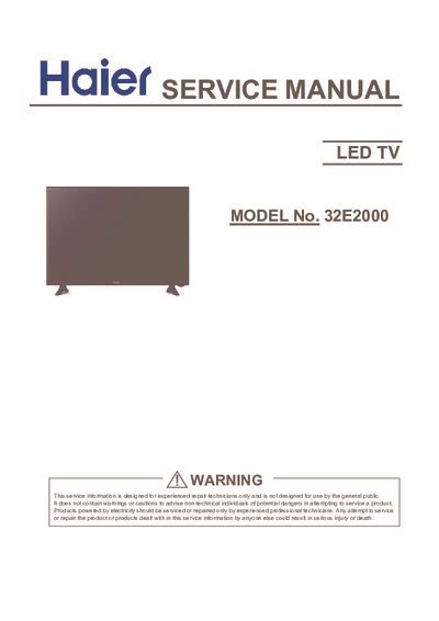 Haier 32e2000 Dh1tk4m0200 Service Manual Repair Schematics