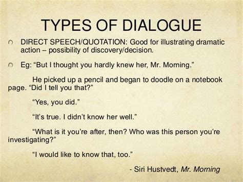 A dialogue is a literary technique in which writers employ two or more characters engaged in writers utilize dialogue as a means to demonstrate communication between two characters. ️ Dramatic dialogue definition. What is the difference between dialogue and monologue?. 2019-02-16