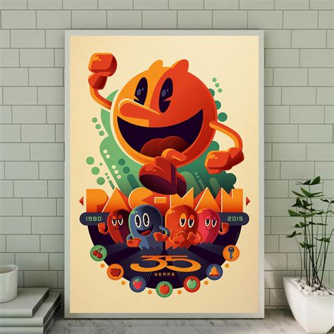 Retro Pac Man Poster Arcade Gaming Video Game Poster Etsy