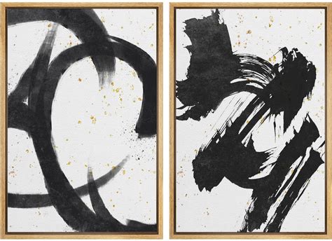 Abstract Black And White Drawing Collection Ink Painting Art Print