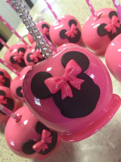 Custom Minnie Mouse Candy Apples With Custom Bling Sticks