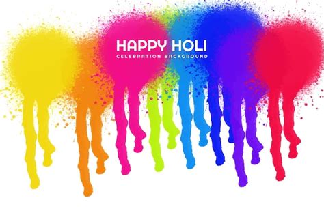 Free Vector Colorful Splash Holi Festival Celebration Card Background