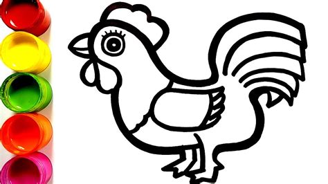 Cara Menggambar Ayam Jago Dan Mewarnai Mainan Mewarnai Untuk Anak
