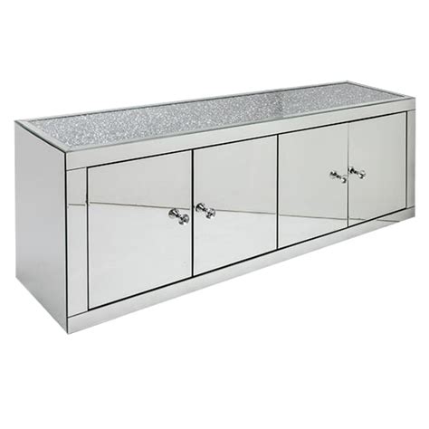 Reyn Crushed Glass Sideboard With 2 Doors And 2 Drawers Furniture In Fashion
