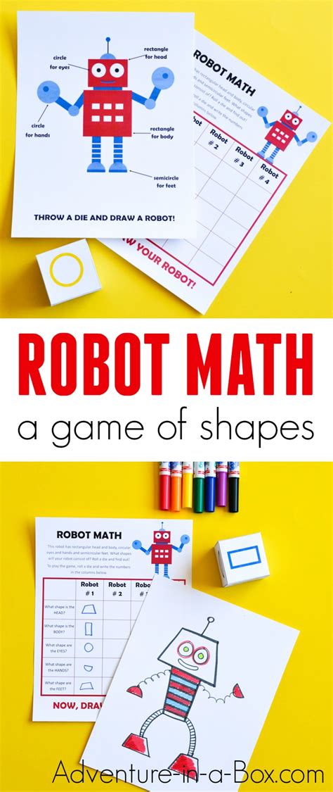 Numeral students learn some ways to. Robot Math: Printable Game of Art & Geometric Shapes for ...