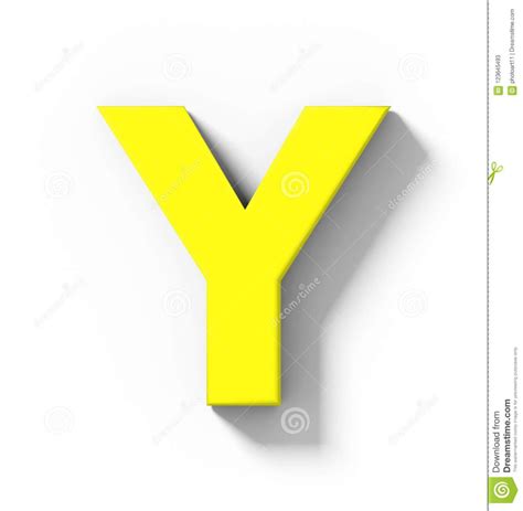 Letter Y 3d Yellow Isolated On White Lettering Bubble Style Shadow