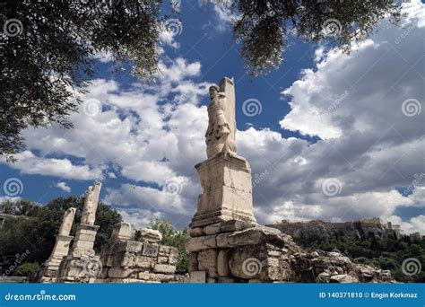 Ancient Greek Sculpture Stoa Of Attolos In Athens Editorial Image