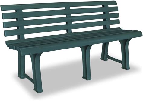 Vidaxl Garden Bench Plastic Weather Resistant Slatted Design Outdoor 2
