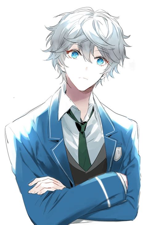 Anime Guy White Hair Blue Eyes Anime Boy Hair Blue
